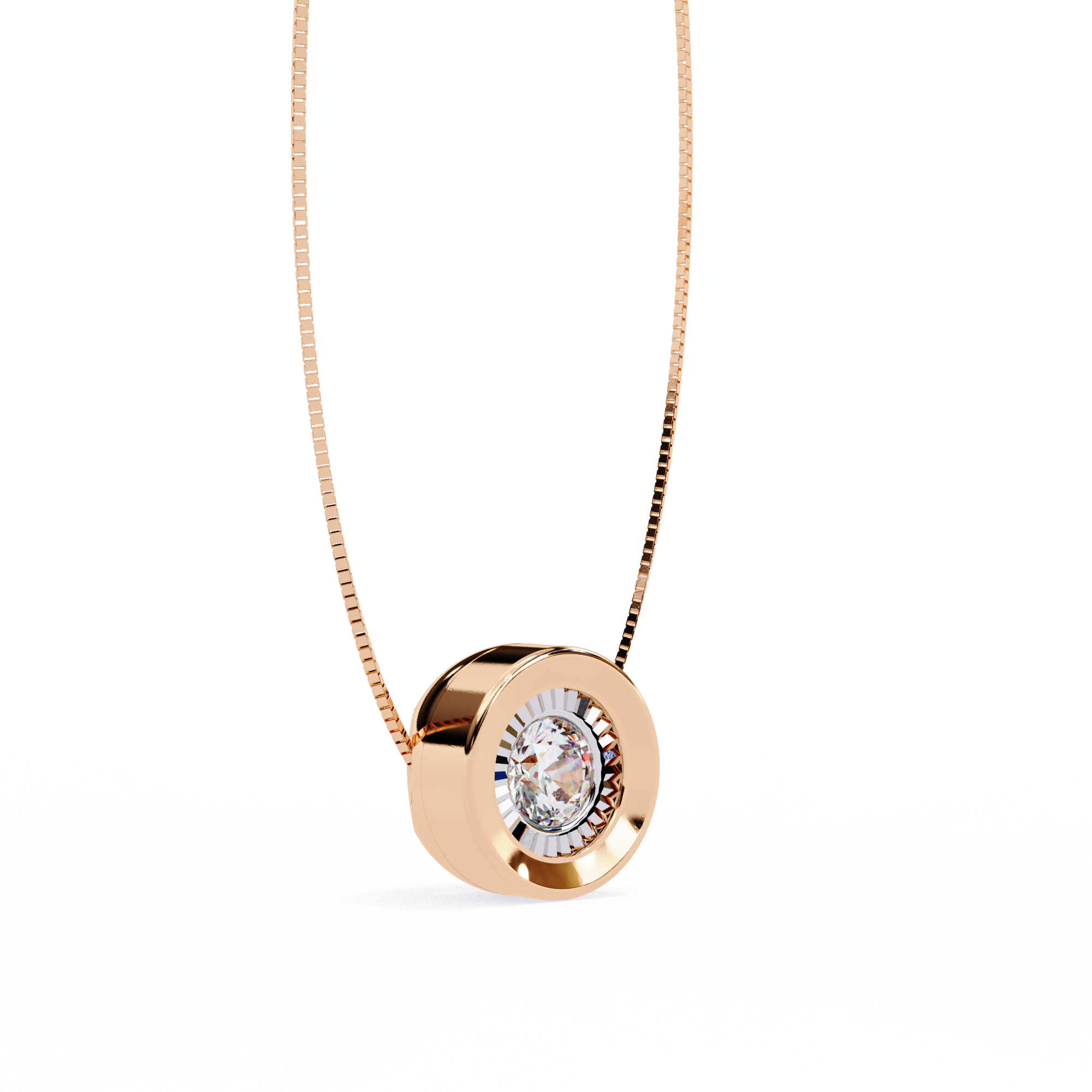 Solitairekart 0.26ct Bezel-Set Natural Diamond Solitaire Pendant-HI Color, VS-SI Clarity